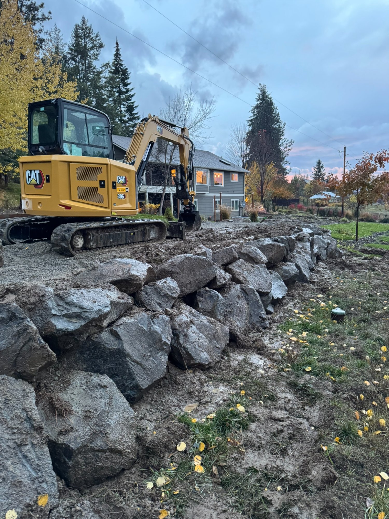 Completed gravel driveway installation by Elkry Construction in North Idaho